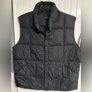 LANDS' END Men’s Size Large 42-44 Black Goose Down Insulated Puffer Vest